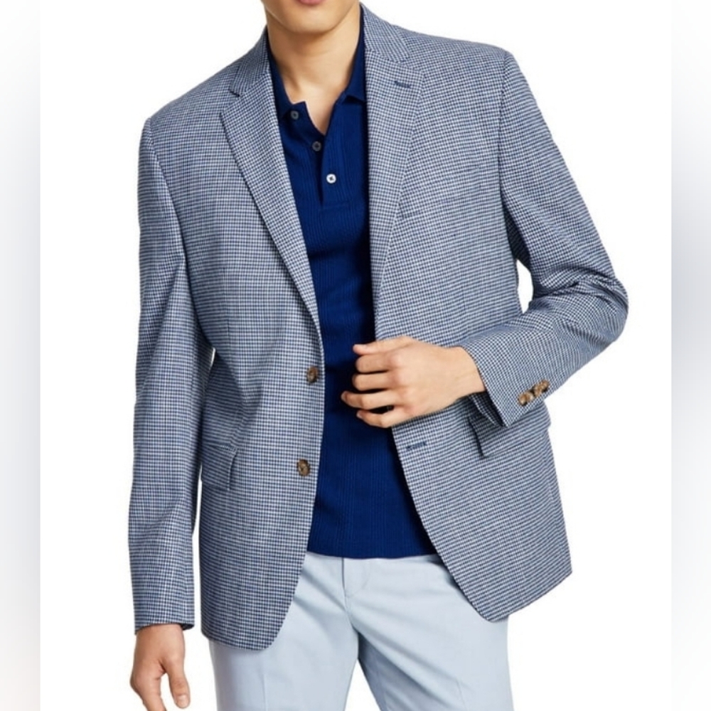 Lauren Ralph Lauren Mens UltraFlex Plaid Classic Fit Two-Button Blazer